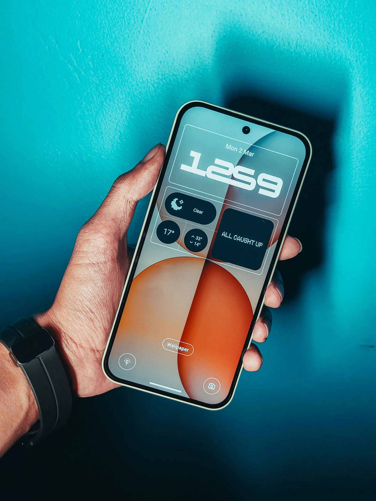 Modern smartphone held in a hand